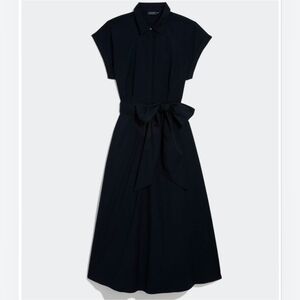 Black Cotton Midi Dress